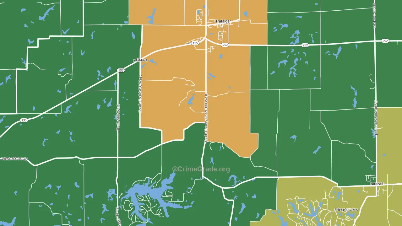46181, IN Map of Drug-Related Crime Rates