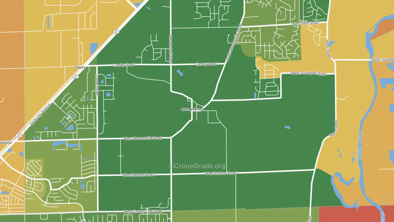 46183, IN Map of Drug-Related Crime Rates