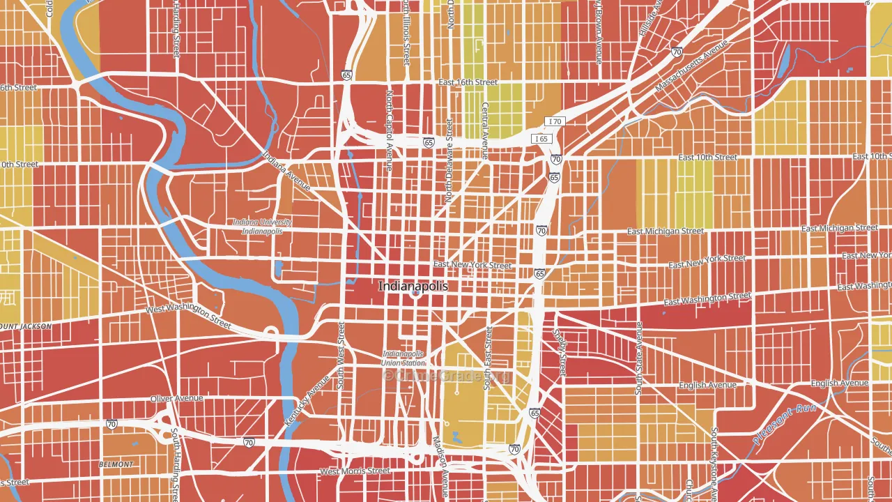 46204, IN Map of Drug-Related Crime Rates