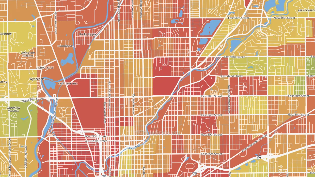 46205, IN Map of Drug-Related Crime Rates