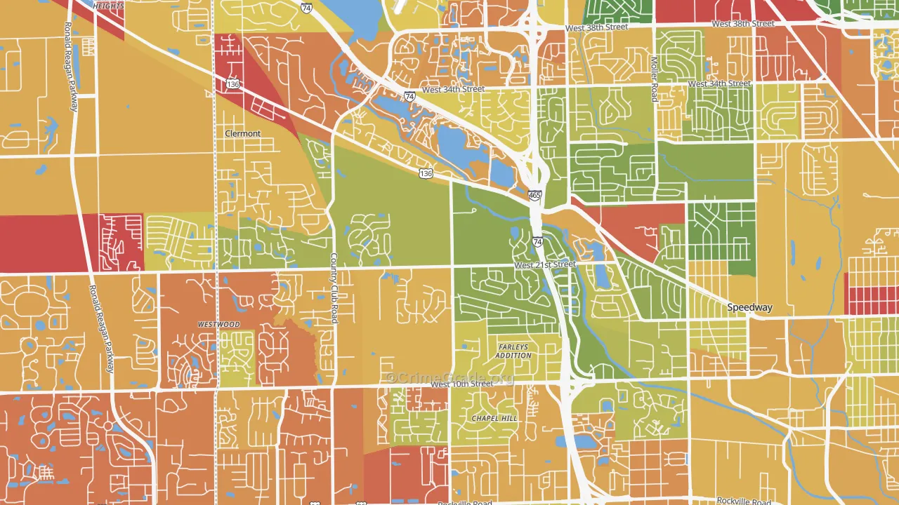 46214, IN Map of Drug-Related Crime Rates