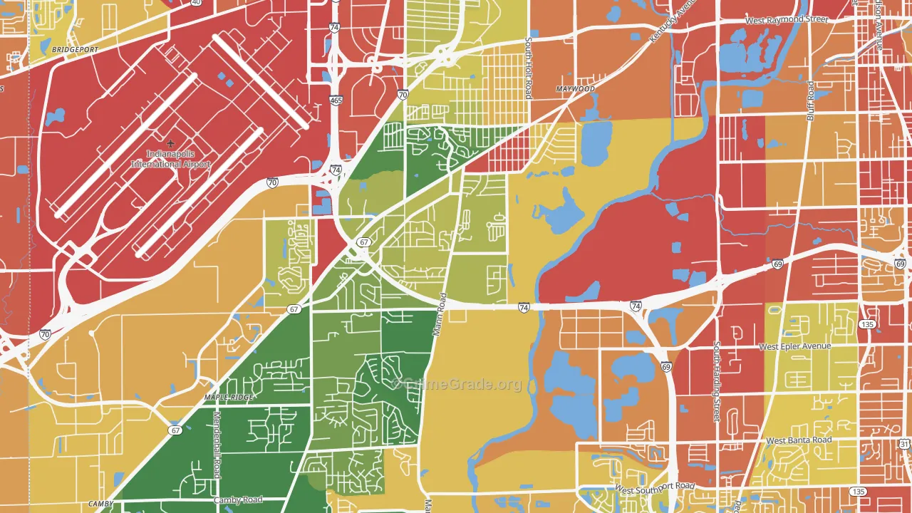 46221, IN Map of Drug-Related Crime Rates