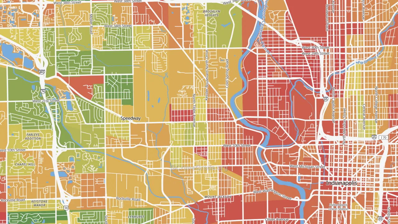 46222, IN Map of Drug-Related Crime Rates
