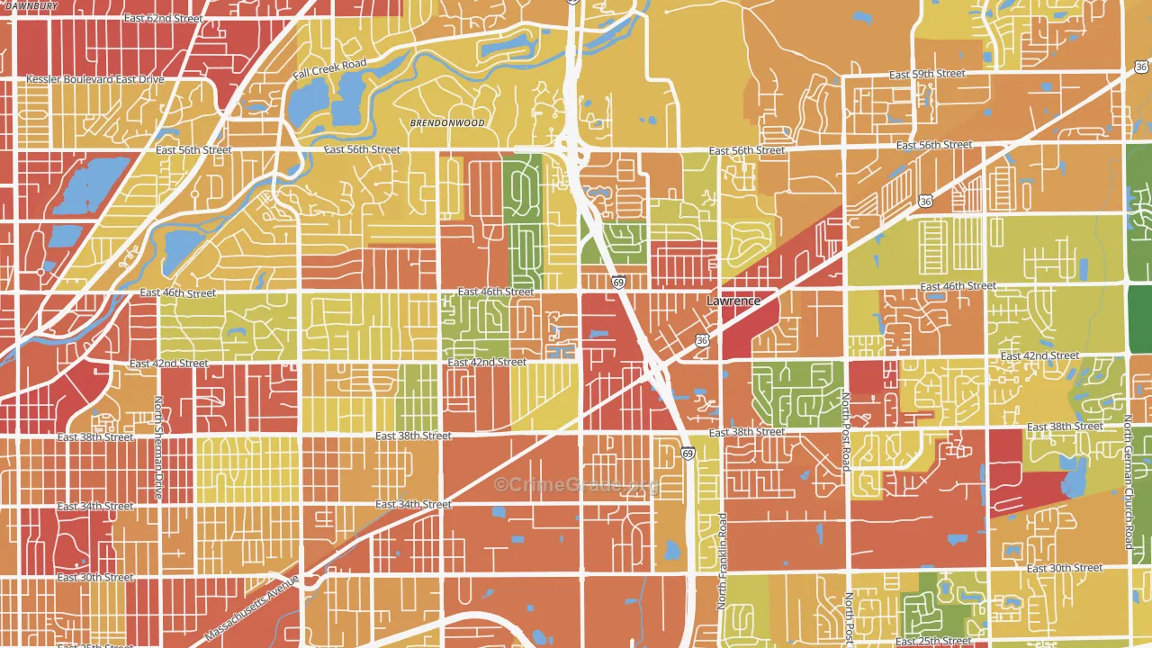 46226, IN Map of Drug-Related Crime Rates