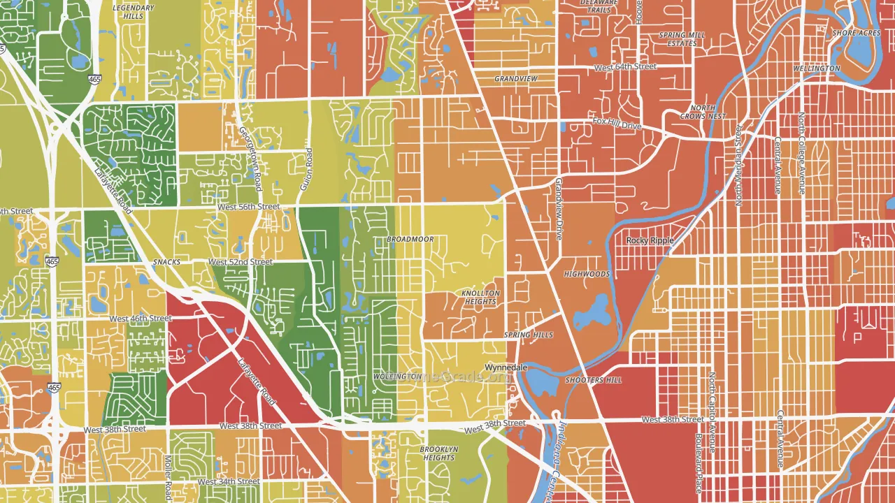 46228, IN Map of Drug-Related Crime Rates
