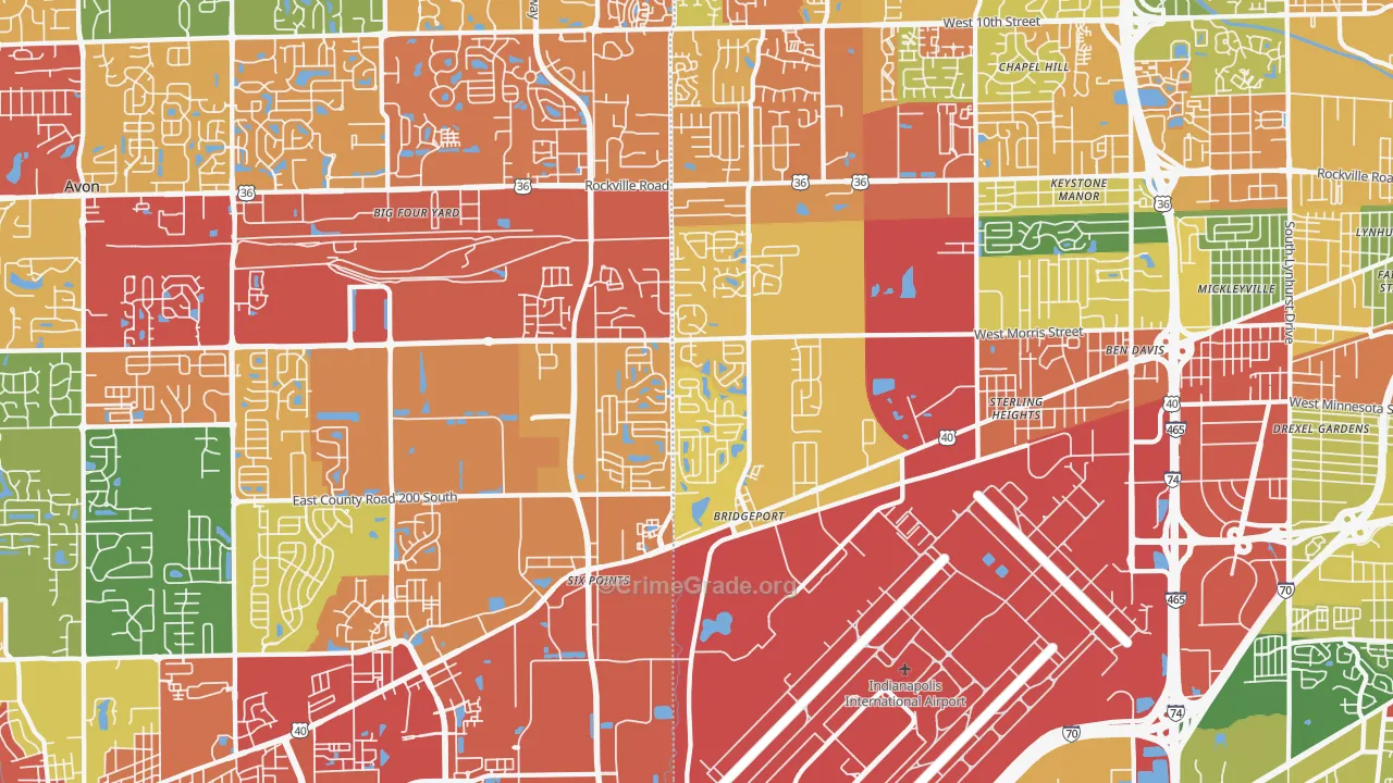 46231, IN Map of Drug-Related Crime Rates
