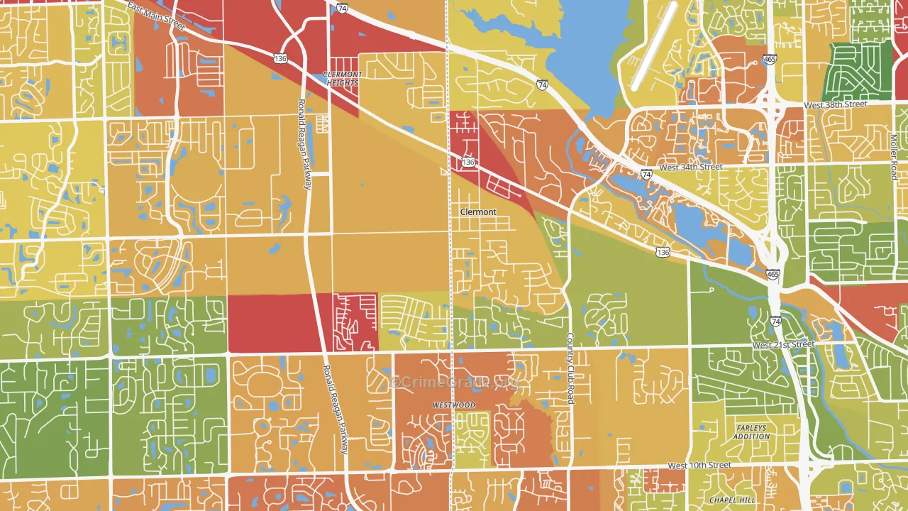 46234, IN Map of Drug-Related Crime Rates