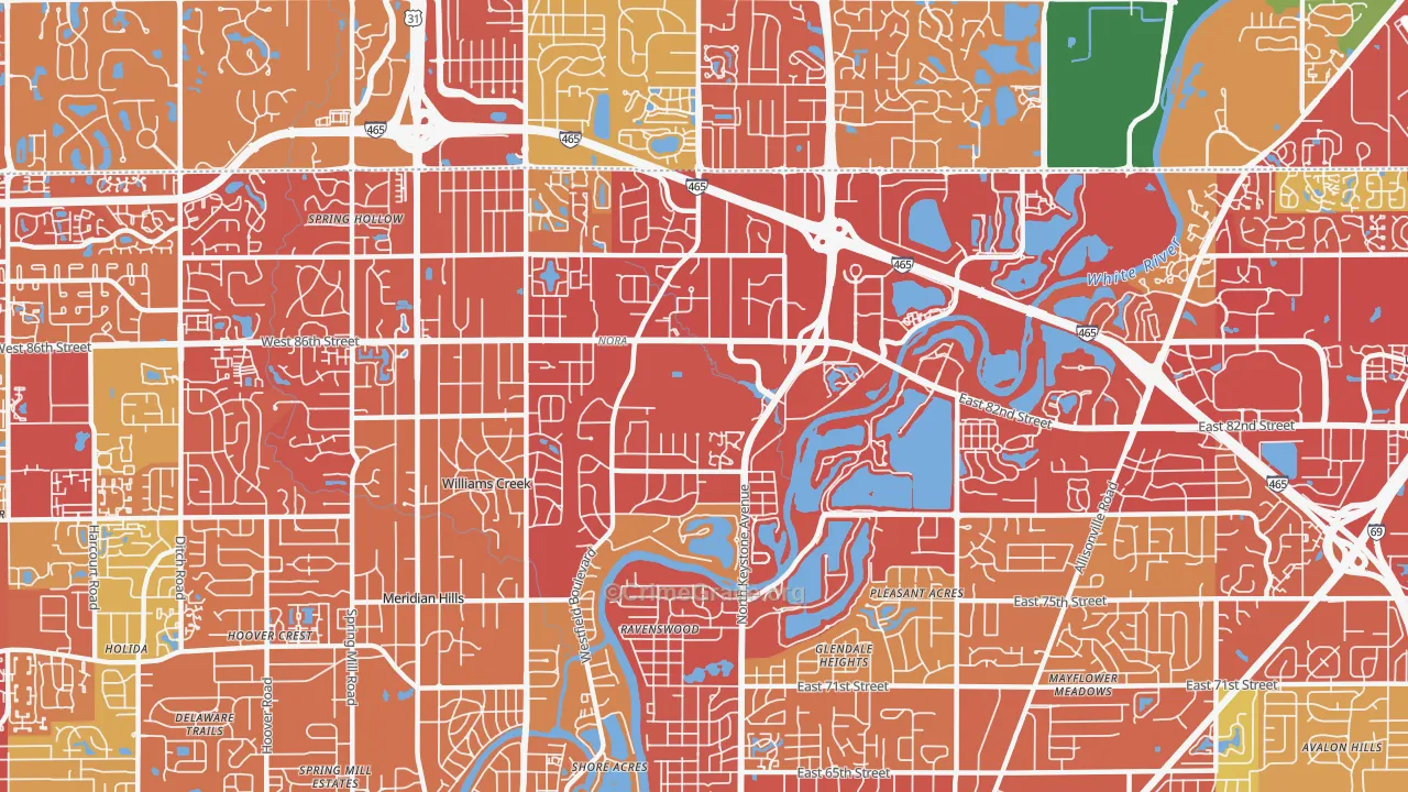 46240, IN Map of Drug-Related Crime Rates