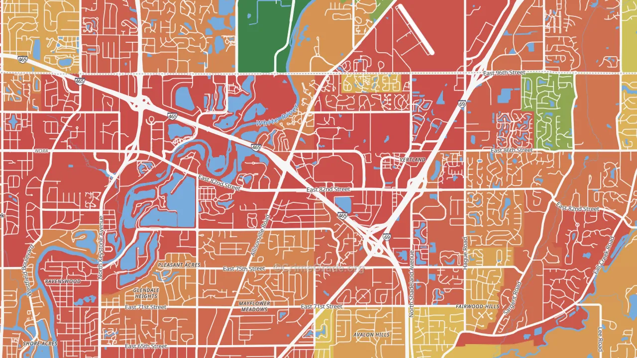 46250, IN Map of Drug-Related Crime Rates