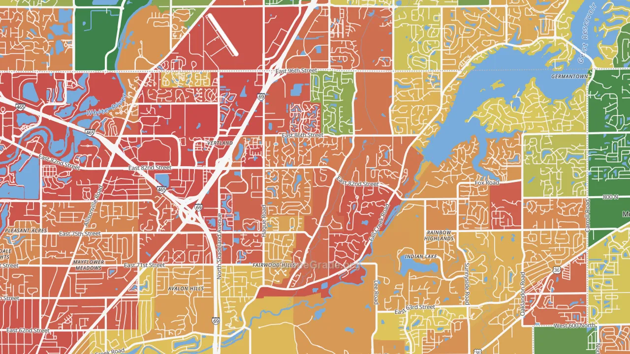 46256, IN Map of Drug-Related Crime Rates