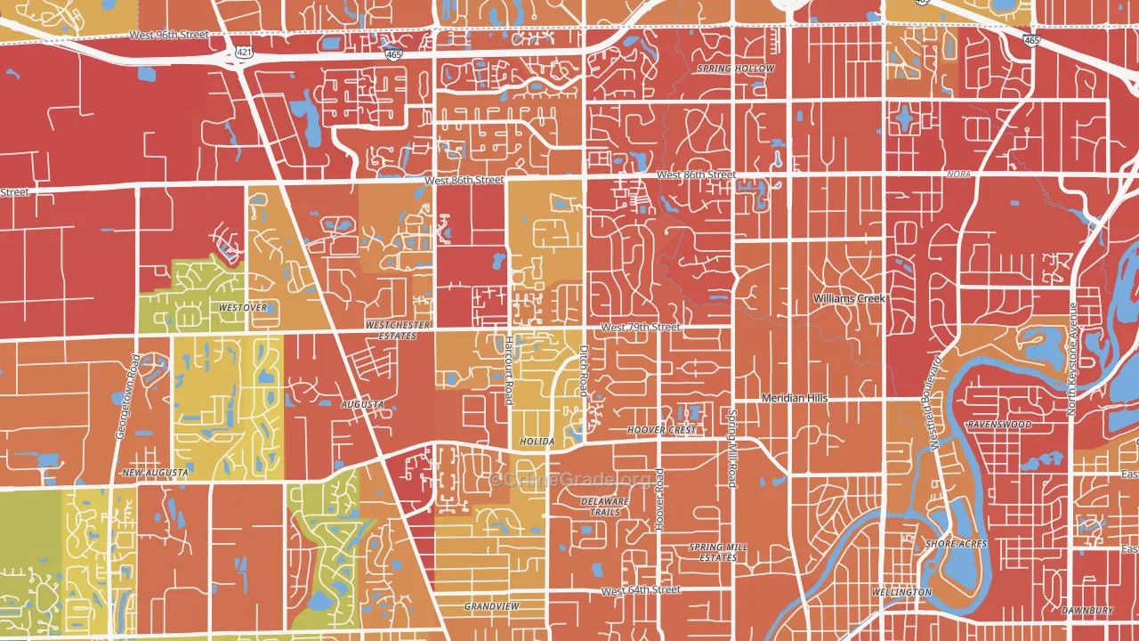 46260, IN Map of Drug-Related Crime Rates