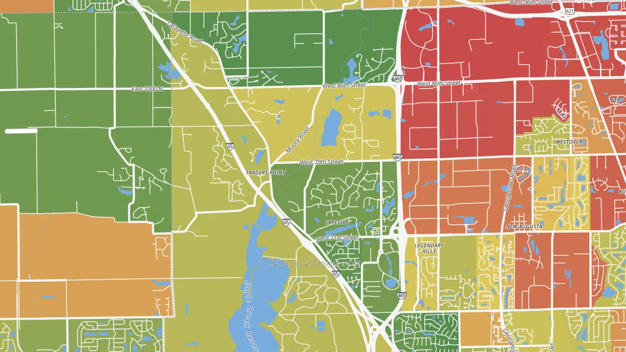 46278, IN Map of Drug-Related Crime Rates