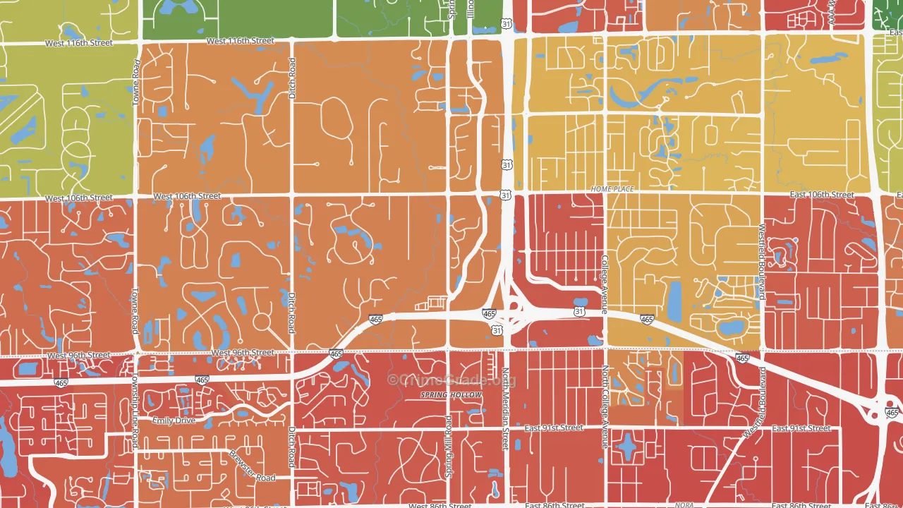 46290, IN Map of Drug-Related Crime Rates