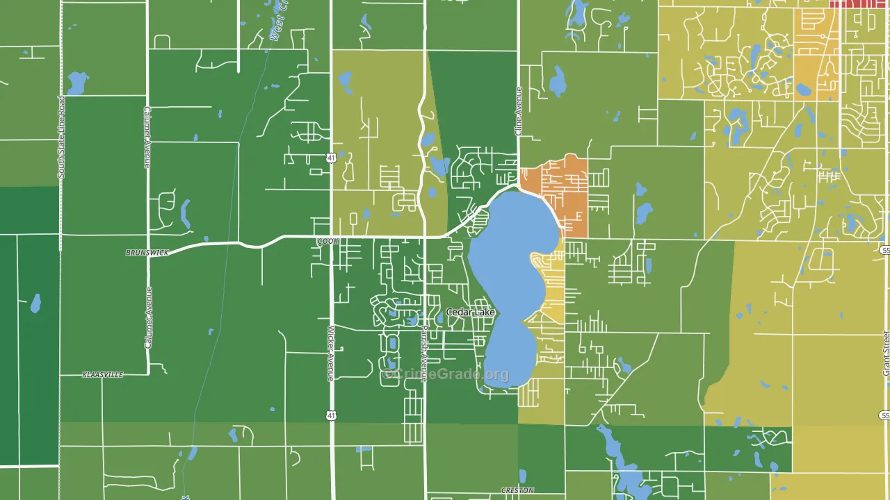 46303, IN Map of Drug-Related Crime Rates