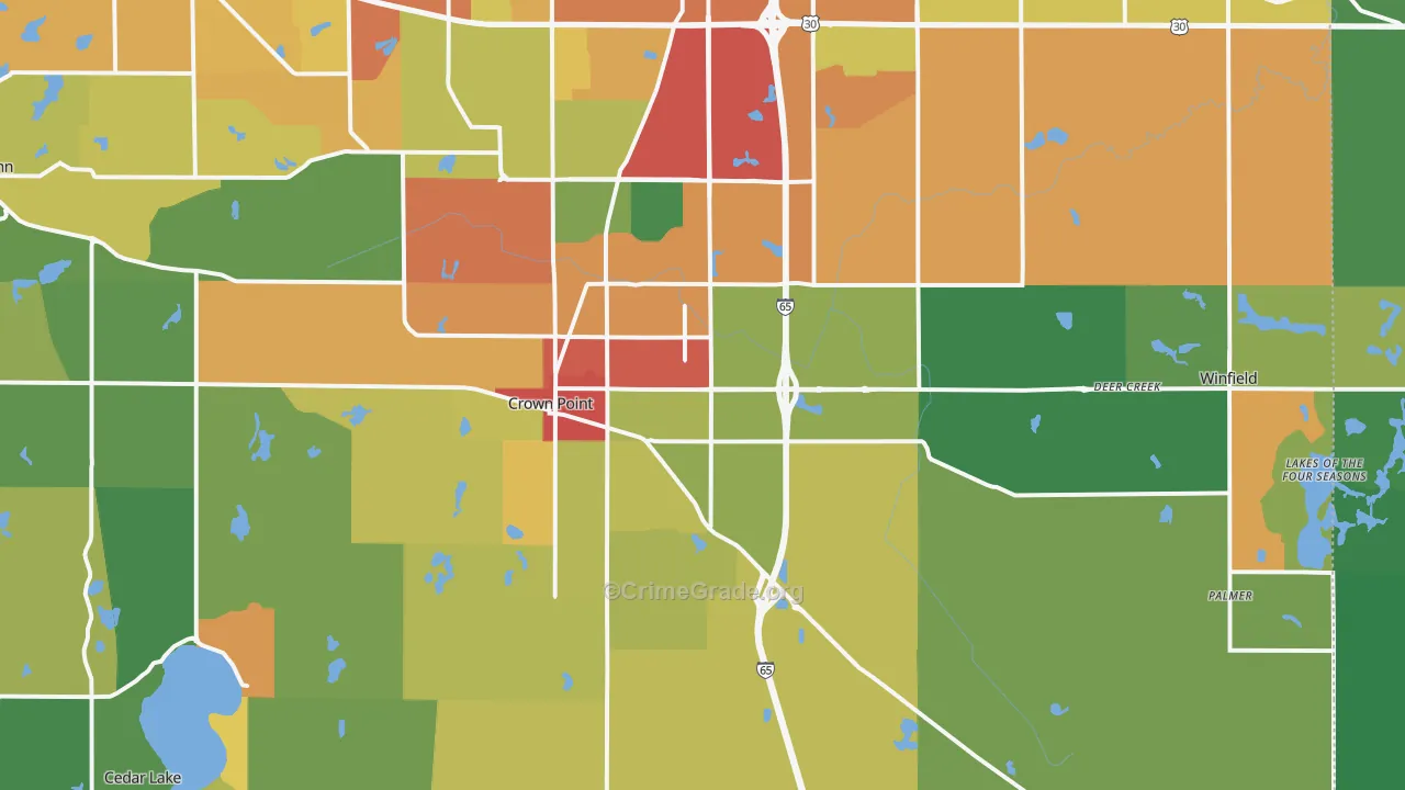 46307, IN Map of Drug-Related Crime Rates