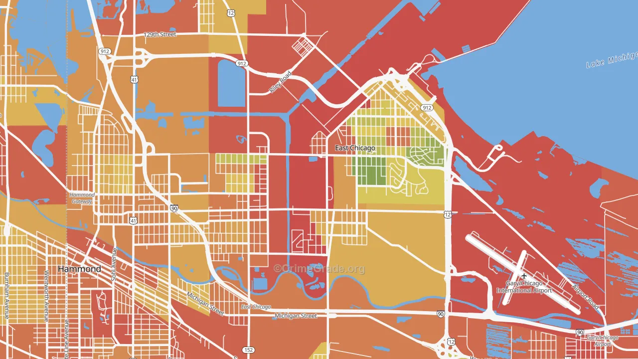 46312, IN Map of Drug-Related Crime Rates