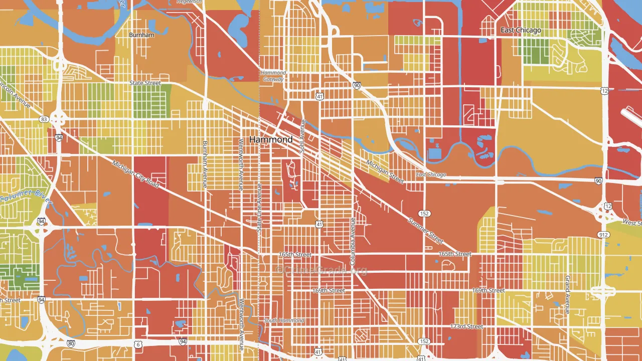 46320, IN Map of Drug-Related Crime Rates