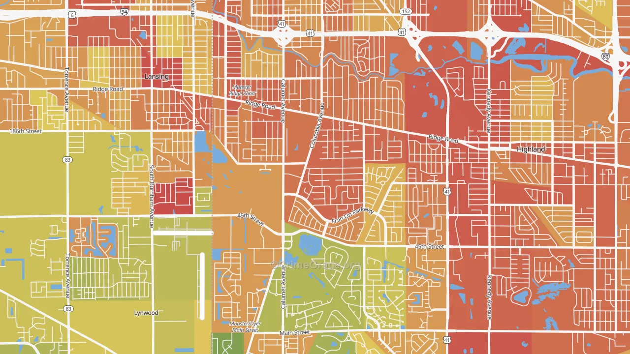 46321, IN Map of Drug-Related Crime Rates