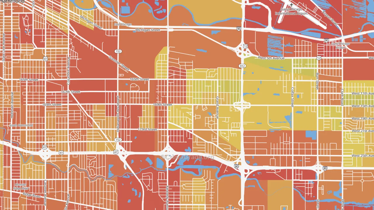 46323, IN Map of Drug-Related Crime Rates