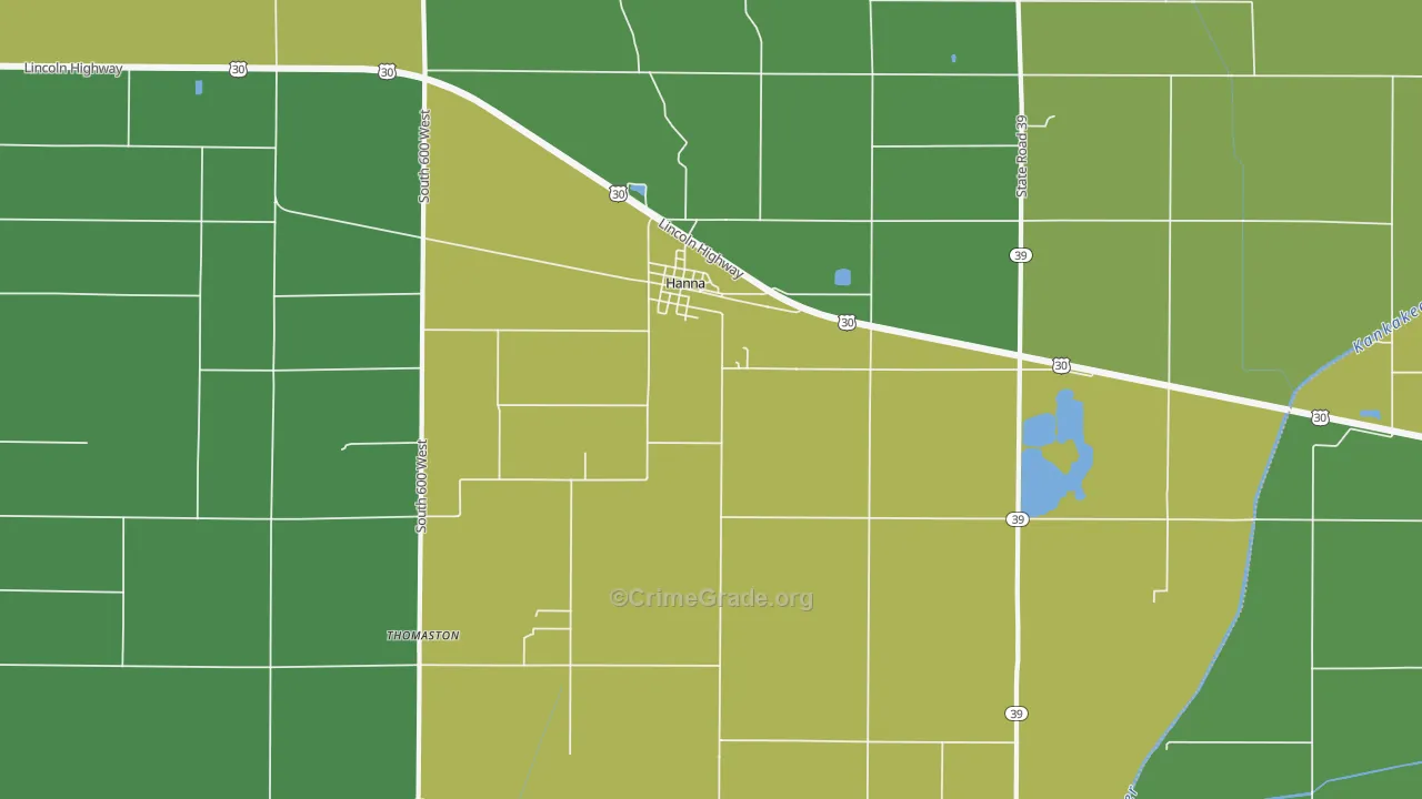 46340, IN Map of Drug-Related Crime Rates