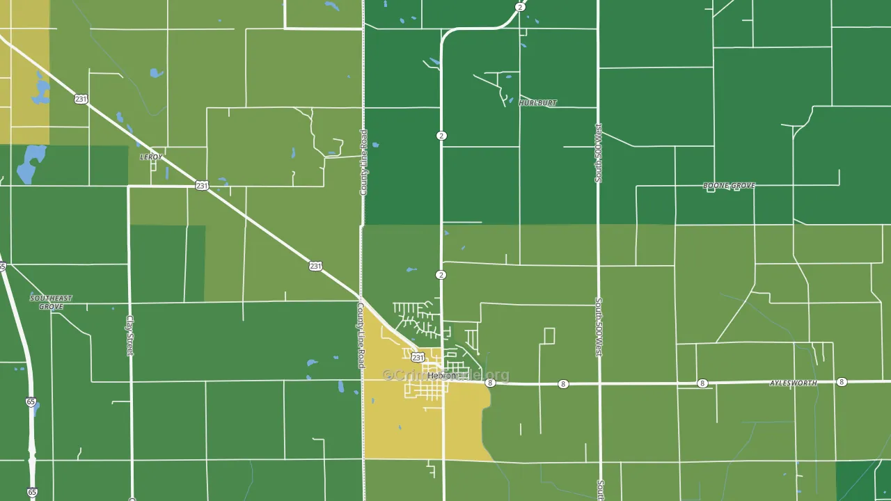 46341, IN Map of Drug-Related Crime Rates