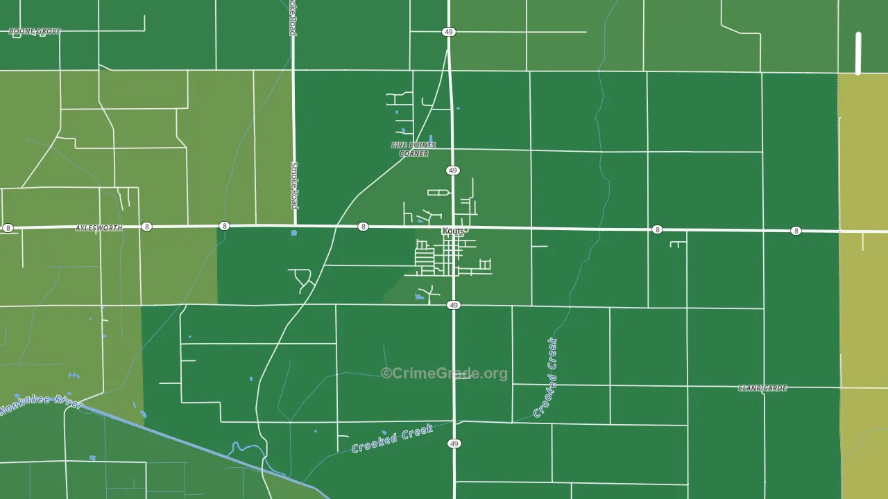 46347, IN Map of Drug-Related Crime Rates