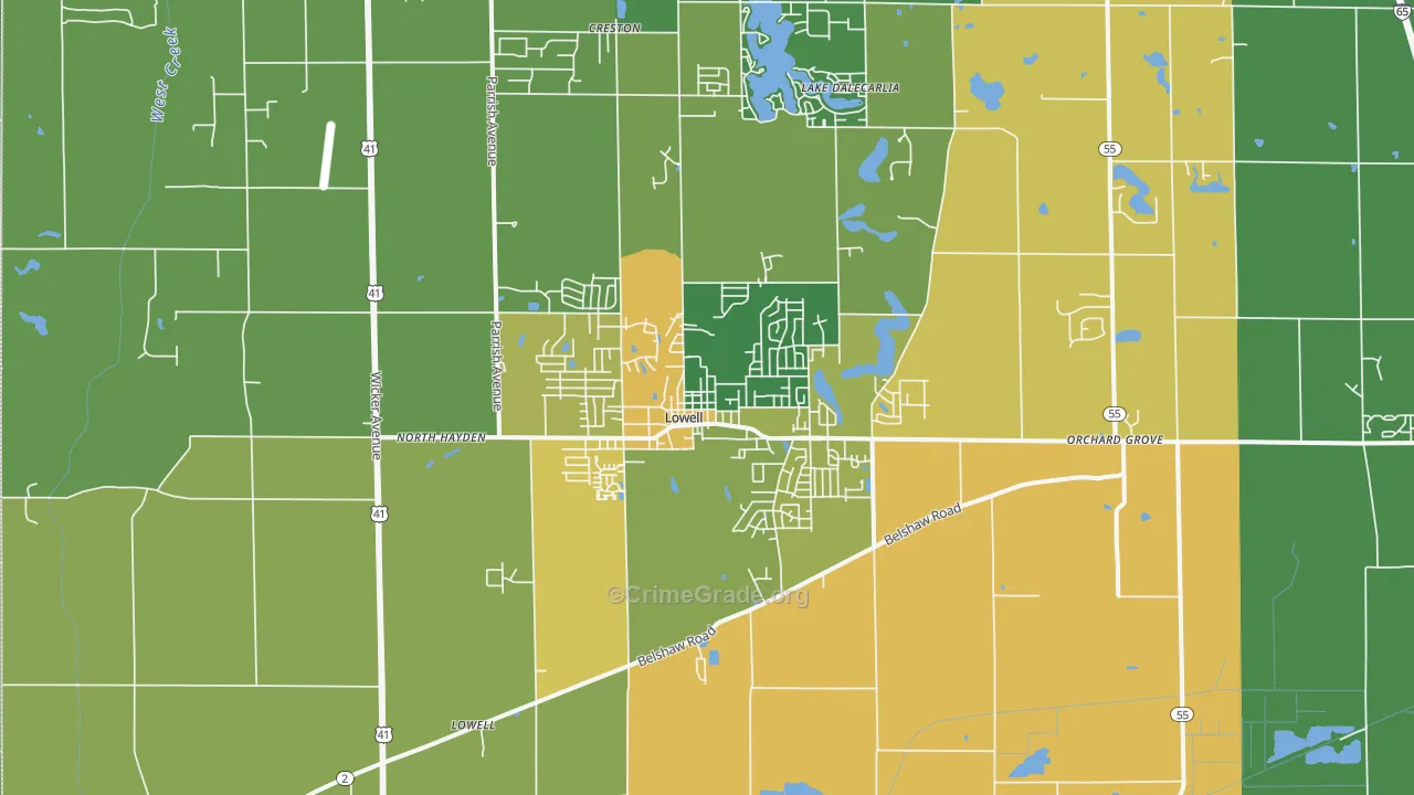 46356, IN Map of Drug-Related Crime Rates