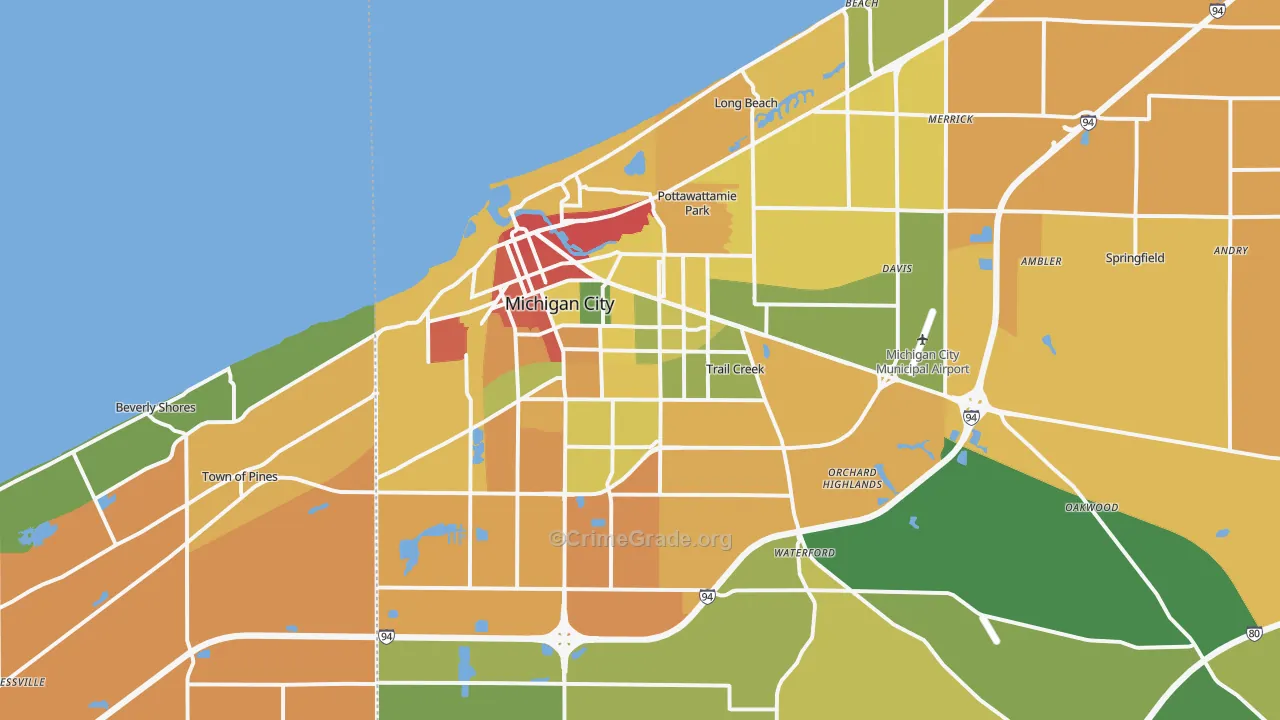 46360, IN Map of Drug-Related Crime Rates