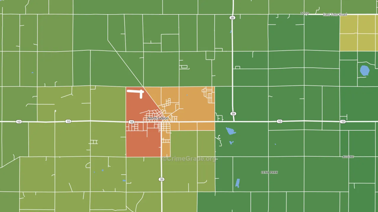 46366, IN Map of Drug-Related Crime Rates