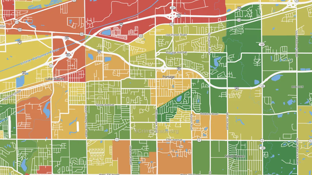 46368, IN Map of Drug-Related Crime Rates