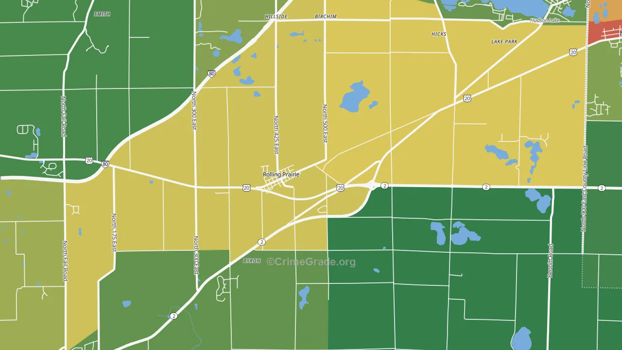 46371, IN Map of Drug-Related Crime Rates