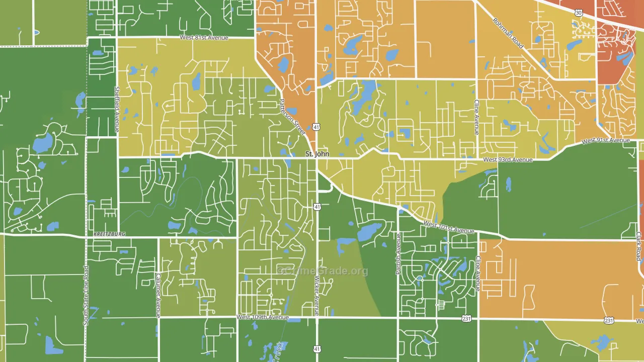 46373, IN Map of Drug-Related Crime Rates