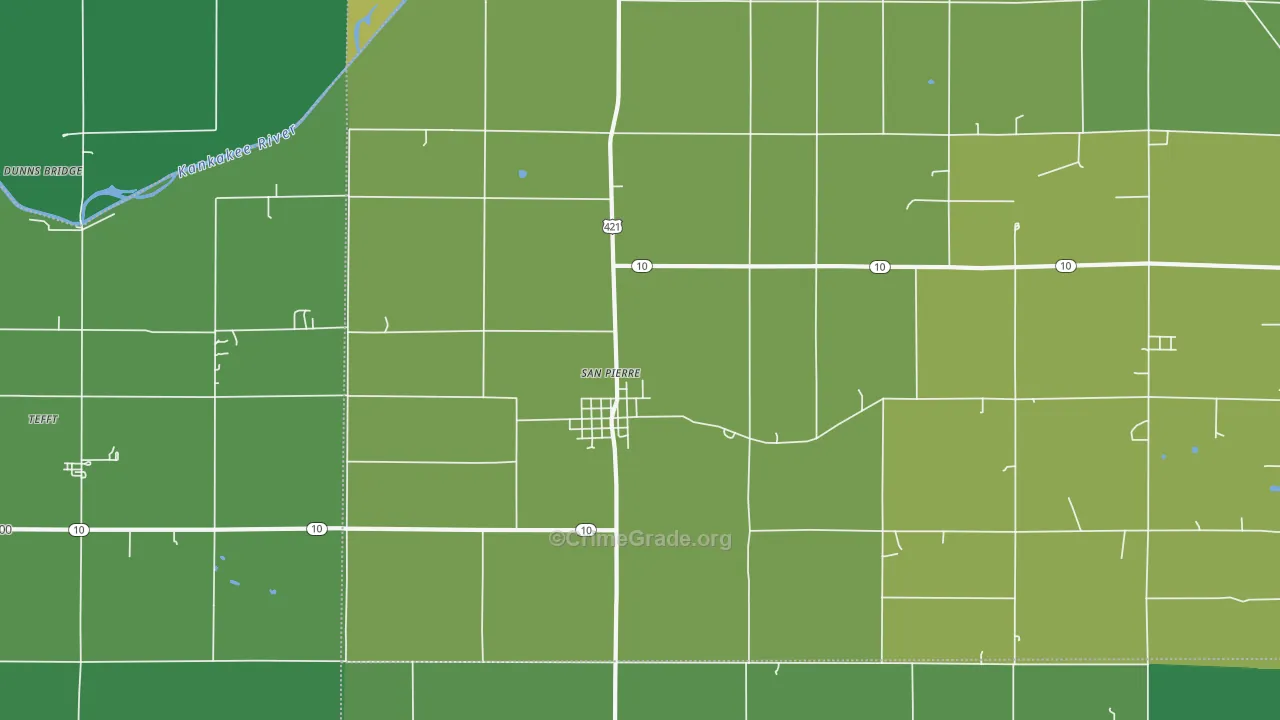 46374, IN Map of Drug-Related Crime Rates