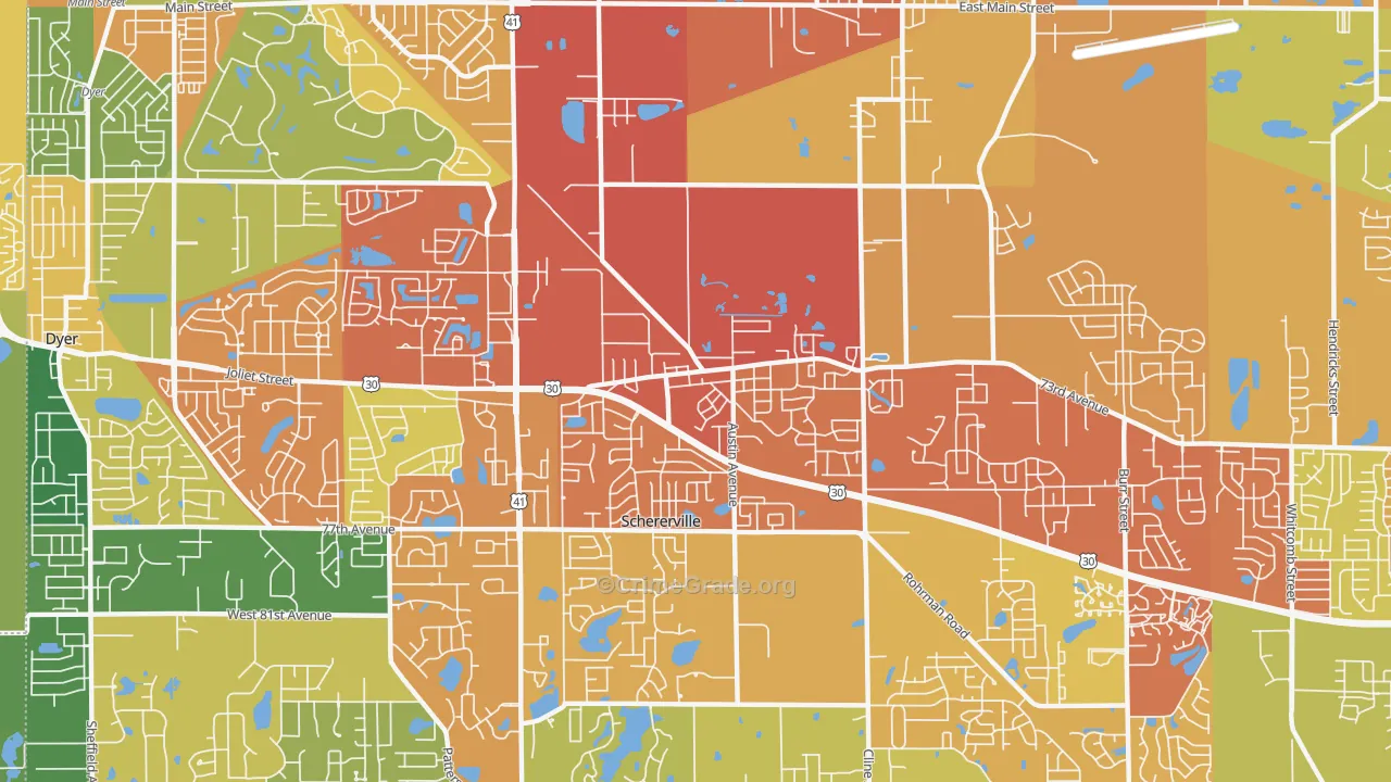 46375, IN Map of Drug-Related Crime Rates