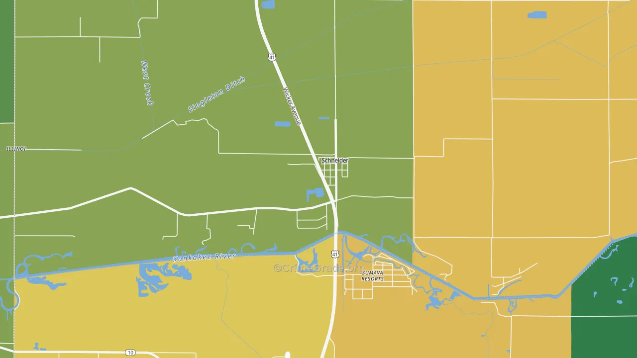 46376, IN Map of Drug-Related Crime Rates