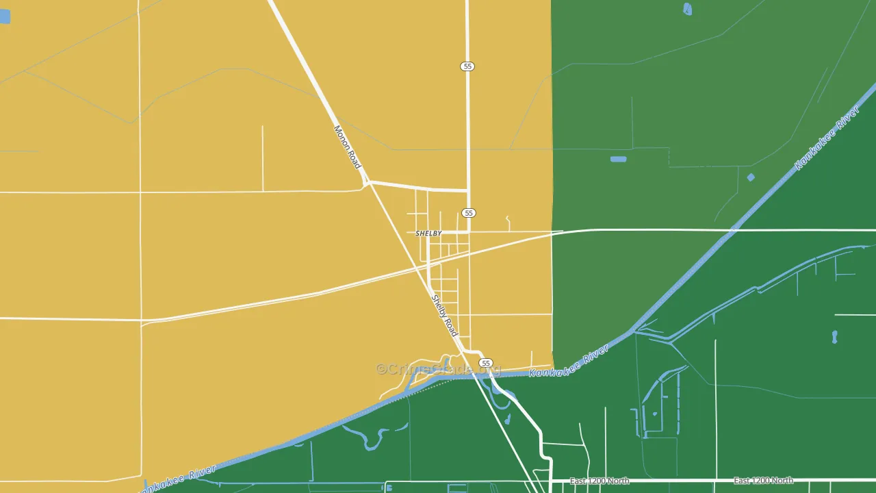 46377, IN Map of Drug-Related Crime Rates