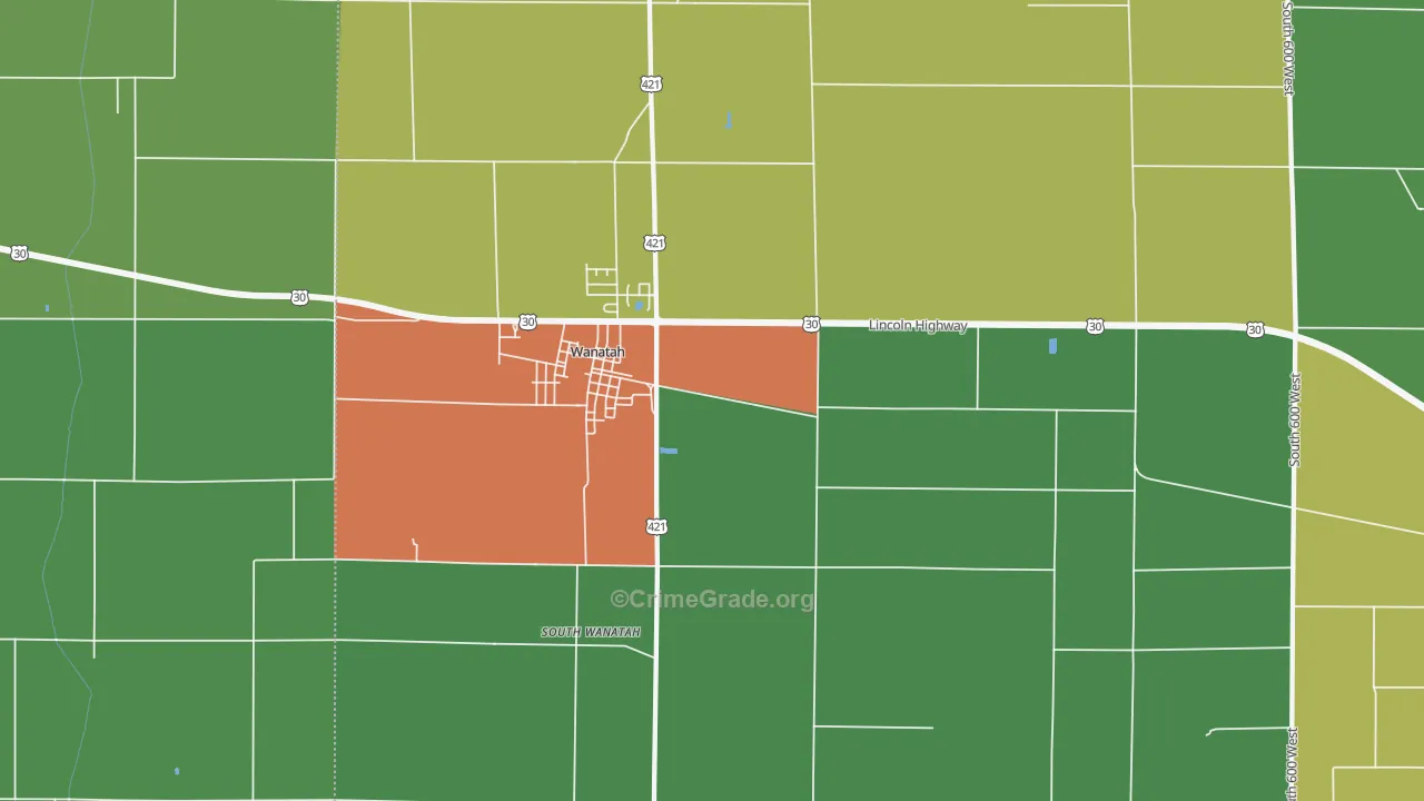 46390, IN Map of Drug-Related Crime Rates