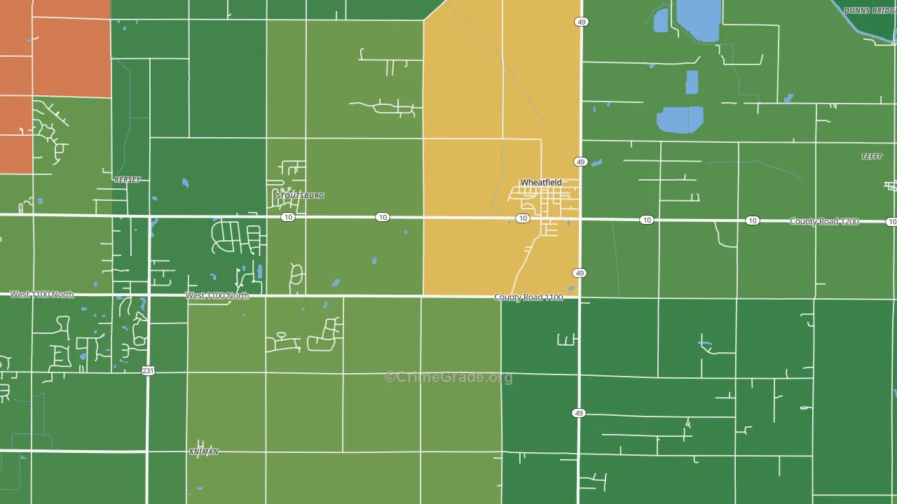 46392, IN Map of Drug-Related Crime Rates