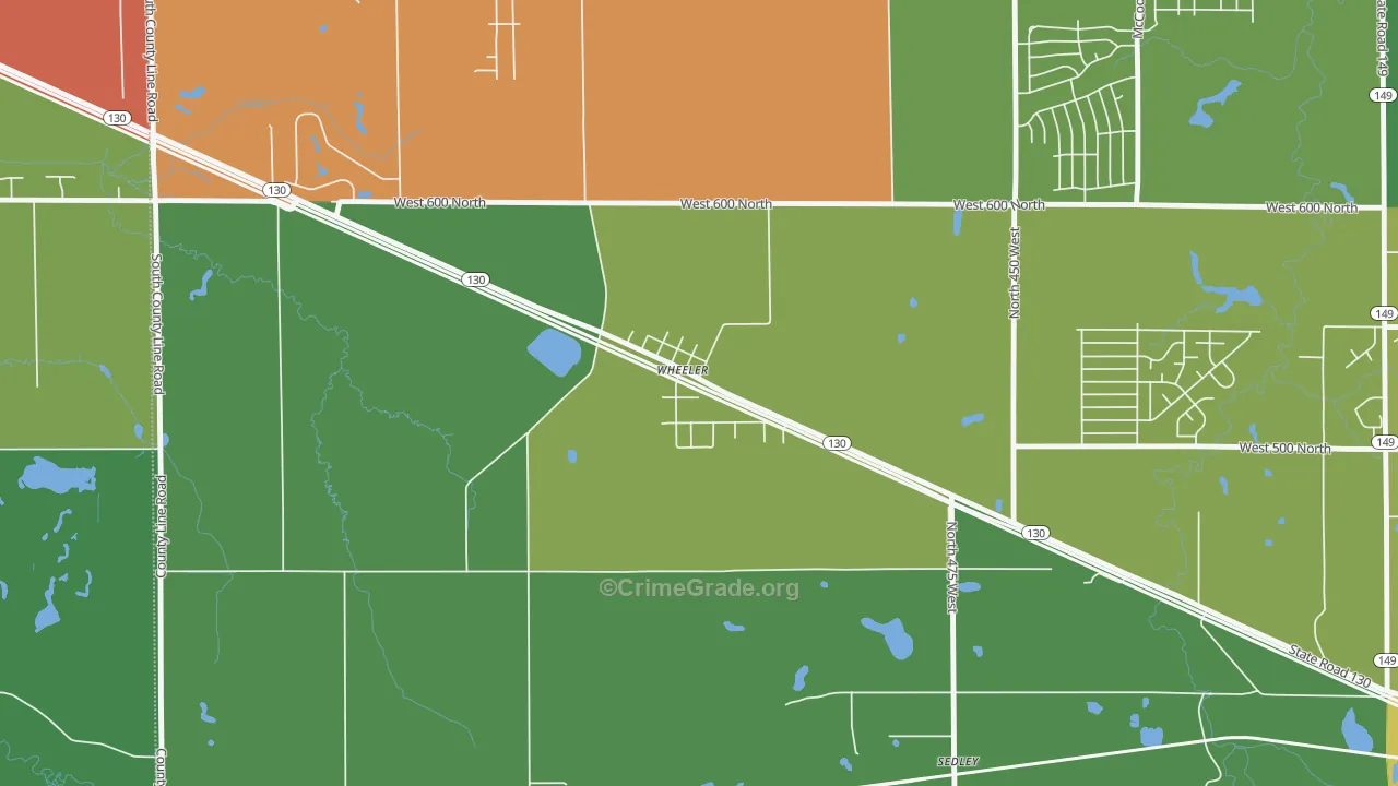 46393, IN Map of Drug-Related Crime Rates