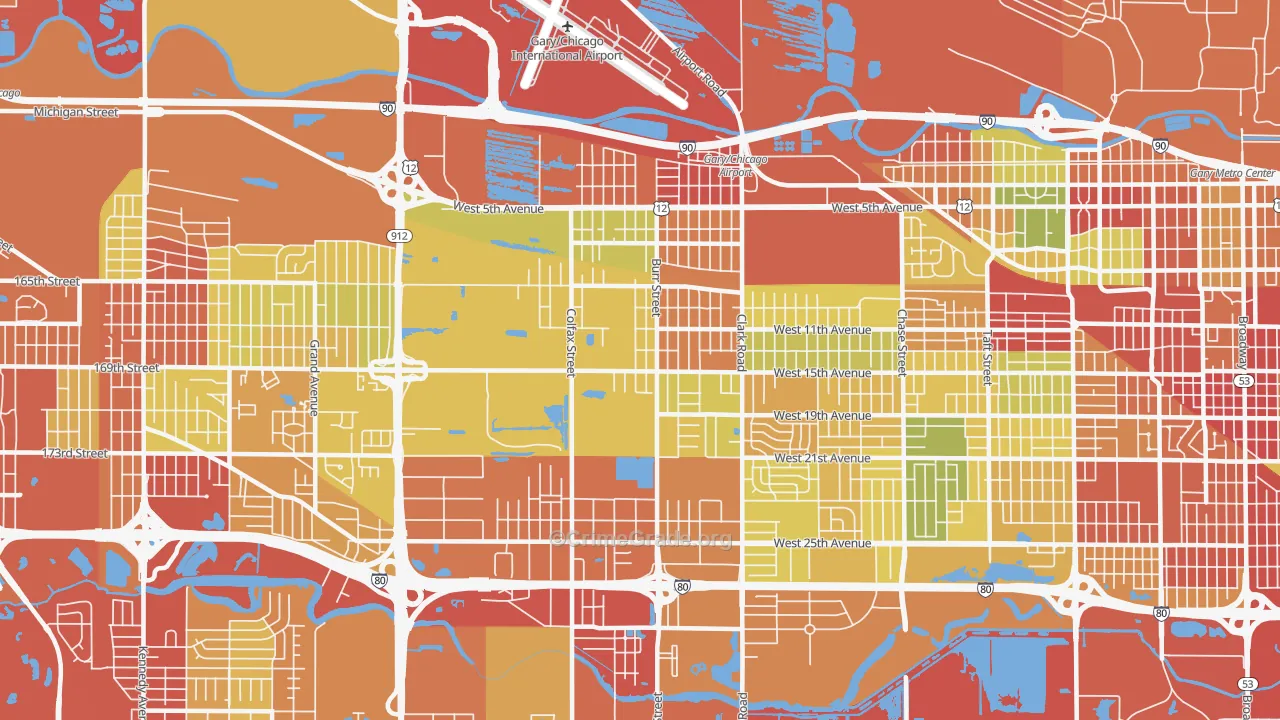 46406, IN Map of Drug-Related Crime Rates