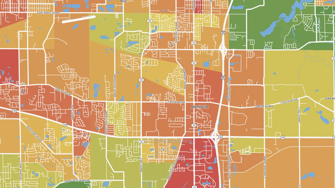 46410, IN Map of Drug-Related Crime Rates