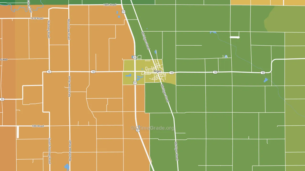 46501, IN Map of Drug-Related Crime Rates