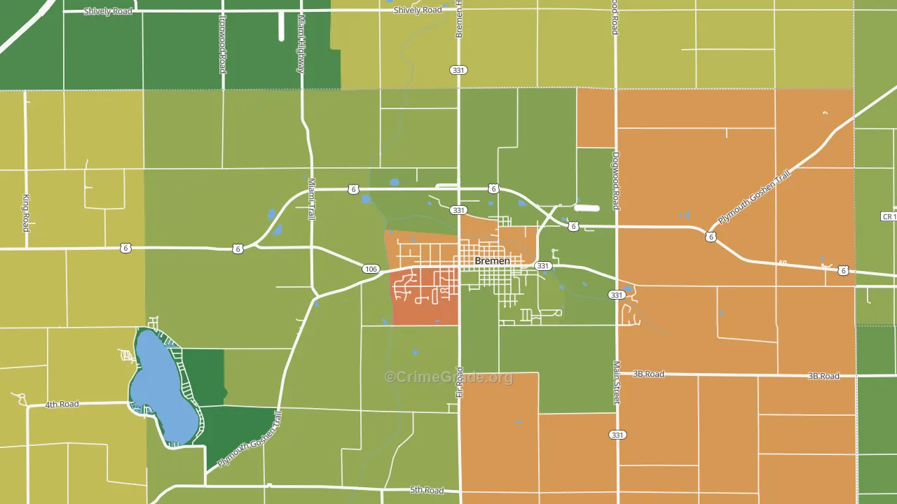 46506, IN Map of Drug-Related Crime Rates