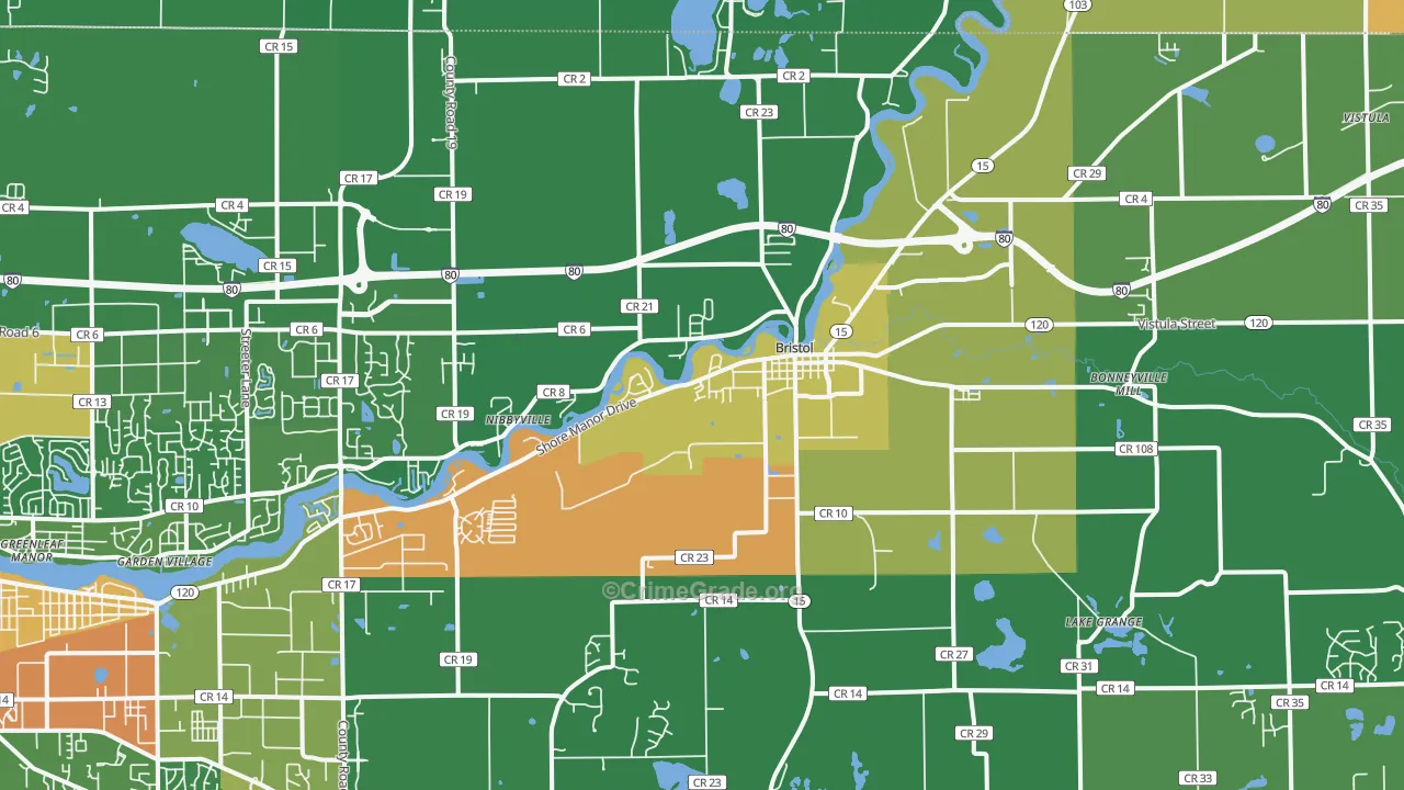 46507, IN Map of Drug-Related Crime Rates