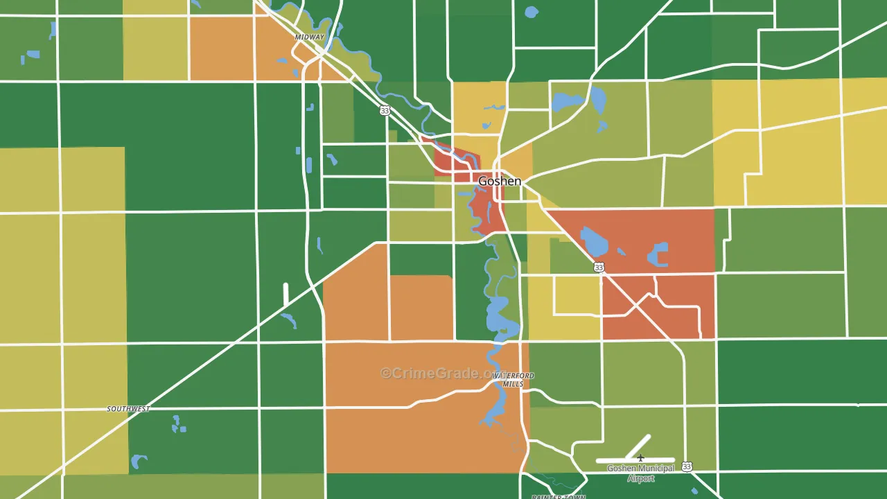 46526, IN Map of Drug-Related Crime Rates