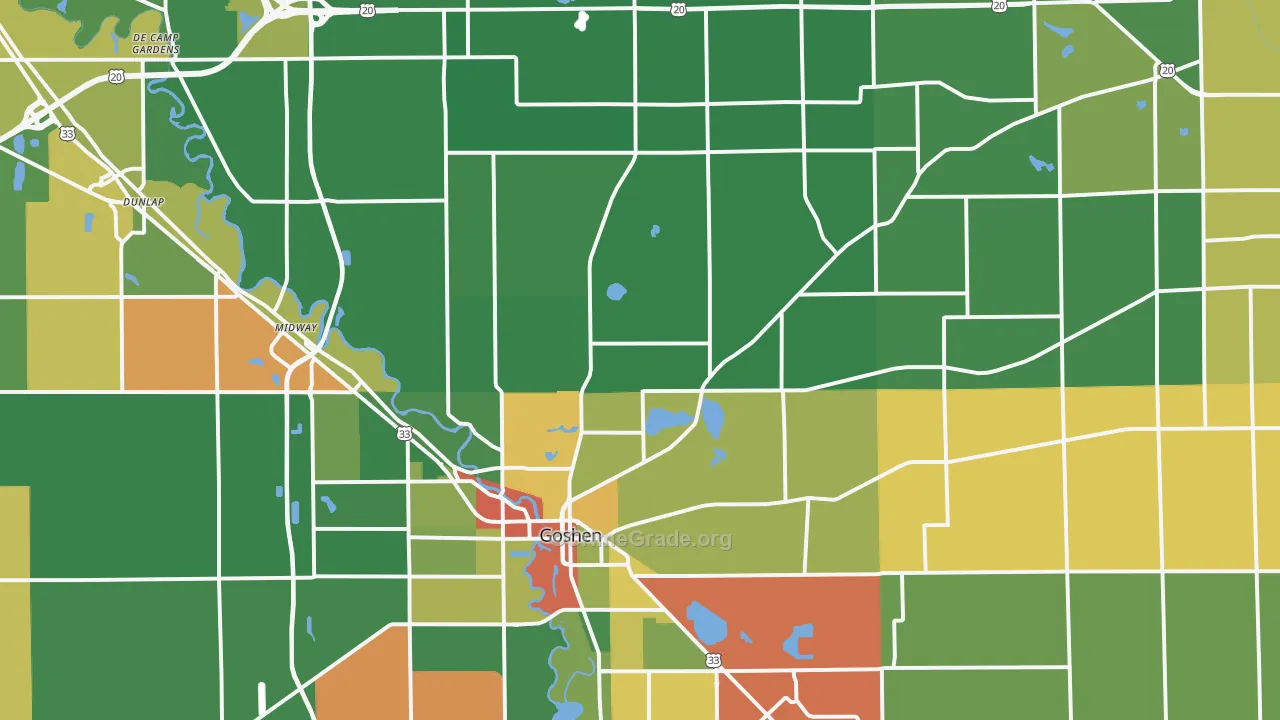 46528, IN Map of Drug-Related Crime Rates