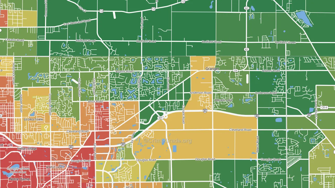 46530, IN Map of Drug-Related Crime Rates