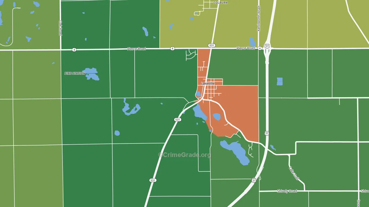 46536, IN Map of Drug-Related Crime Rates