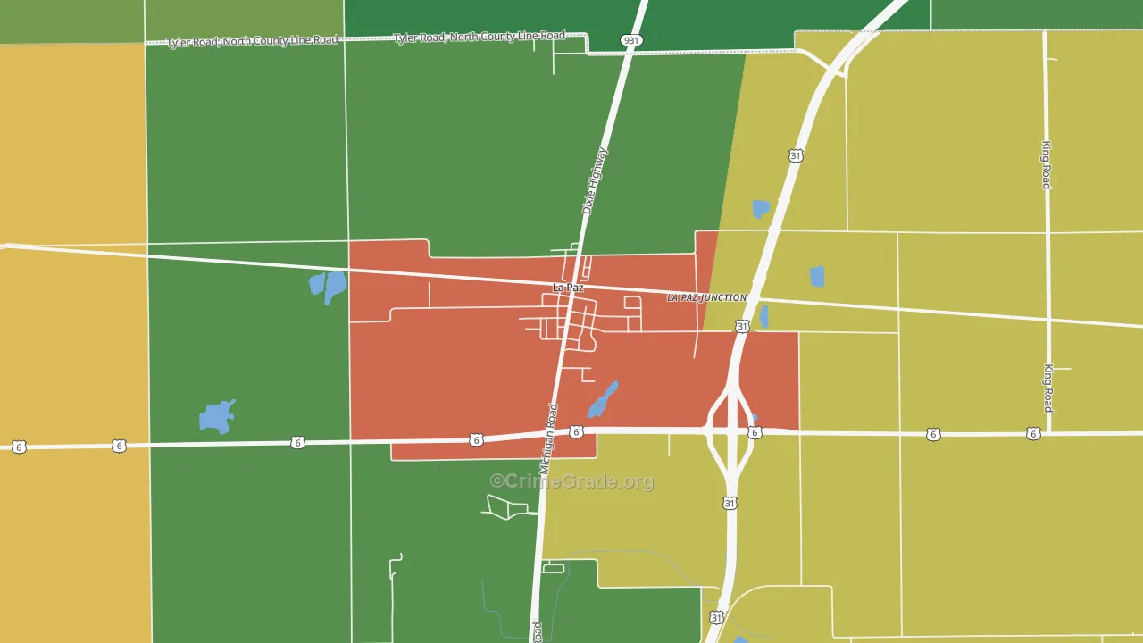 46537, IN Map of Drug-Related Crime Rates
