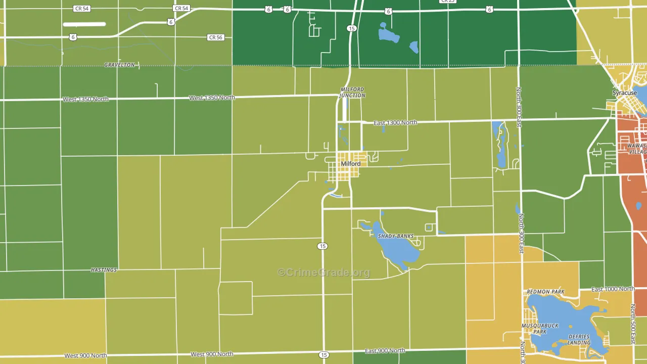 46542, IN Map of Drug-Related Crime Rates